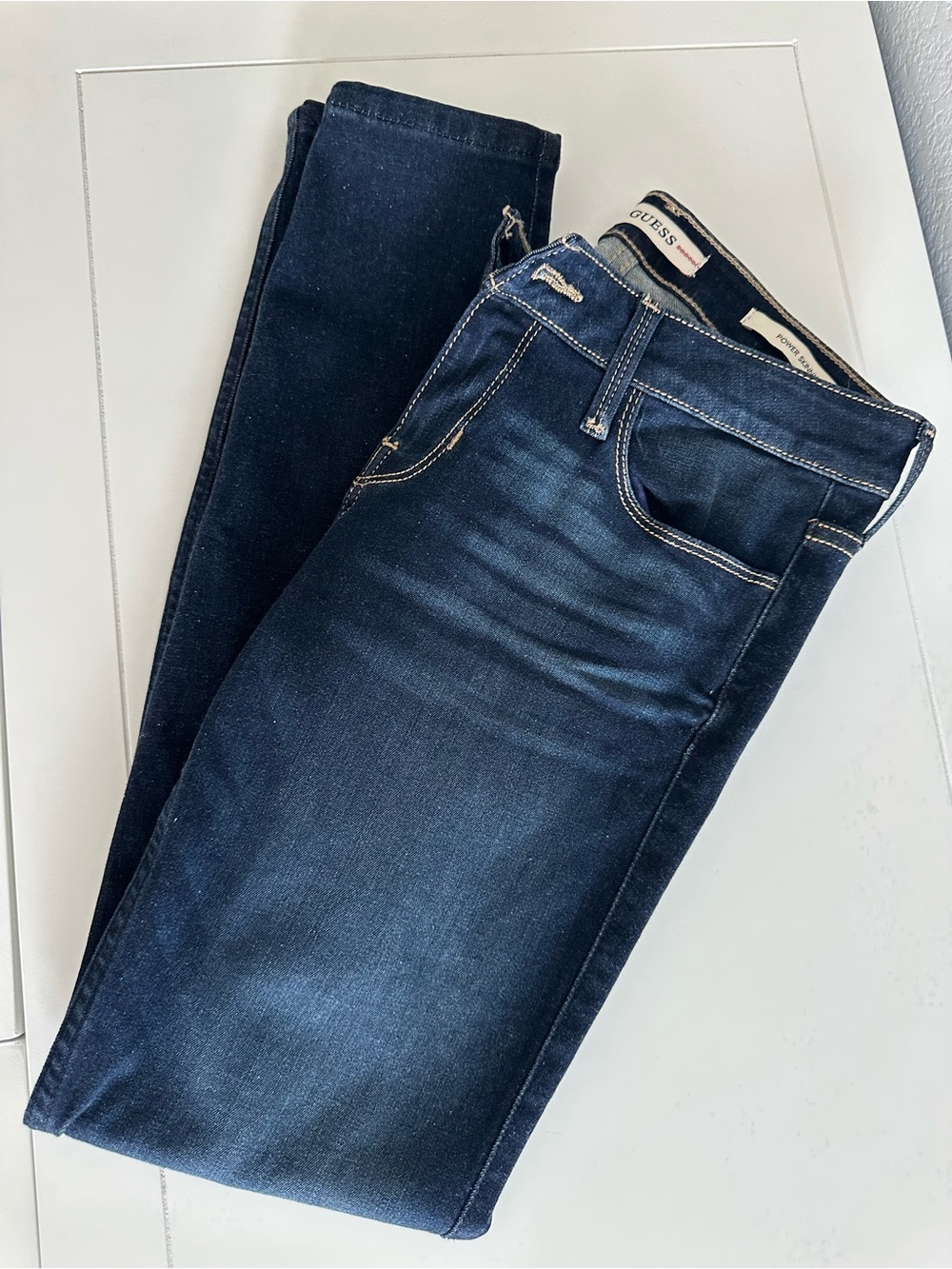 GUESS Power Skinny Dark Wash Stretch Skinny Jeans